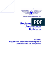 RAB - 997 Reglamento Sobre Facilitacion para El Administrador de Aeropuerto