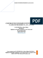 Cours D'Economie D'Entreprise: Classes de Premieres CG, Acc, Aca, Fig