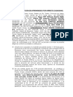 Acta de Arresto Ciudadano y Recepción de Aprehendido