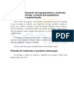 Fases Do Recebimento de Equipamentos, Materiais e Produtos - Entrada, Conferência Qualitativa, Quantitativa e Regularização