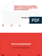 Gestão Da Manutenção Aulas 5 e 6 - Tipos de Manutenção