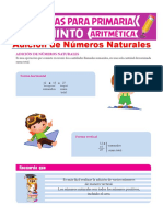 Operación de Adicion de Naturales para Quinto de Primaria