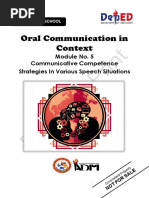 OralCom - q2 - Mod5 - Coommunicativecompetencestrategiesinvariousspeech Situations - v5 PDF