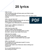 Adele 25 Lyrics