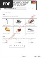 Grade 08 English Language 2nd Term Test Paper 2019 North Central Province