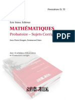 Mathématiques: Probatoire - Sujets Corrigés