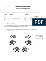 Evaluación Diagnóstica Matemáticas Primero Básico 2021