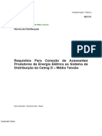 Requisitos para Conexão de Acessantes Produtores de Energia Elétrica Ao Sistema de Distribuição Da Cemig D - Média Tensão