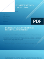 Primeiro Grupo, INVESTIGAÇÃO PARTICIPATIVA EM PSICOLOGIA COMUNITÁRIA