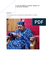 Alaafin Warns Oyo Ifa Priests Against Choice of Ifaleye Ikusanu As Oluwo Alaafin