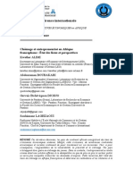 Chômage Et Entrepreneuriat en Afrique Francophone, Etat Des Lieux Et Perspectives-16 Pages