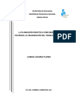 La Planeación Didáctica Como Medio Que Favorece La Organización Del Trabajo Docente