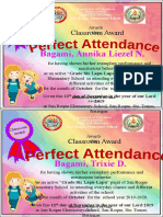 Perfect Attendance Certificate