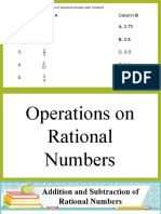 Operations On Rational Numbers