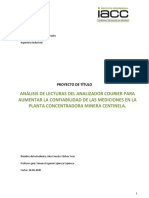 Análisis de Lecturas Del Analizador Courier para Aumentar La Confiabilidad de Las Mediciones en La Planta Concentradora Minera Centinela.