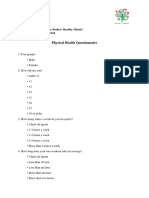 Physical Health Questionnaire