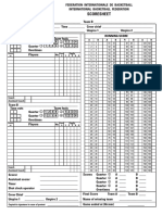 OFficial FIBA Scoresheet