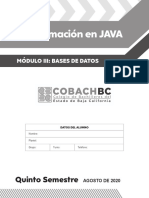 PROGRAMACIÓN EN JAVA - Módulo III - Bases de Datos - 2020-2