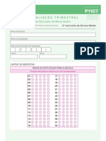 Primeira Avaliação Trimestral: Secretaria de Estado de Educação de Minas Gerais