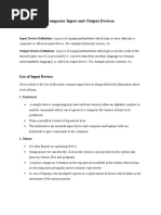 Computer Input and Output Devices