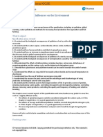 IGCSE - Bio - Lesson Plan 15 - Human Influences On The Environment