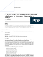 La Infanta Urraca y La Ceremonia de Investidura Caballeresca en El Romance Afuera, Afuera, Rodrigo