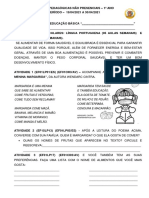 Atividades - 1 Ano - Alimentacao Saudavel