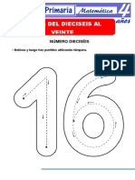 Fichas de Numeros Del Dieciseis Al Veinte para de Ninos de Cuatro Anos