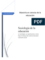 Ensayo de Sociologia de La Educacion