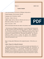 Content and Context Analysis - The Declaration of Philippine Independence