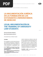 La Argumentación Jurídica en La Formación de Los Estudiantes Universitarios de Derecho