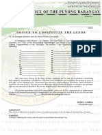 KP Form No. 1 (Notice To Constitute The Lupon)