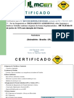 Certificado de Treinamento de NR 18