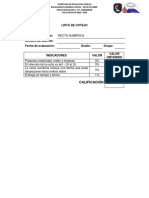 Lista de Cotejo (Recta Numérica)