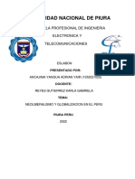 Ensayo Neoliberalismo y Globalizacion en El Peru