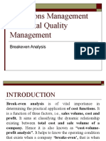 Chapter 3 OM TQM Break Even Analysis