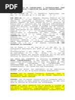 Acto Autentico de Convenciones y Estipulaciones para Fines de Divorcio y Partición Por Mutuo Consentimiento