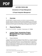 PM Lecture Topics 1 PM - Integration MGT