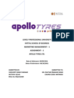 Apollo Tyres Marketing Assignment