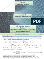 ME 261 (Lecture-4, Numerical Differentiation)