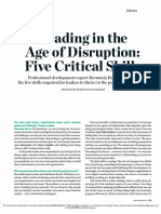 Leading in The Age of Disruption - Five Critical Skills