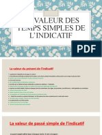 La Valeur Des Temps Simples de Lindicatif