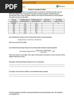 IGCSE - Bio - Worksheet 11 - Transport in Plants