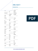 Irregular Verbs Test 3