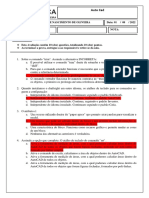 Avaliação Pesquisa - Autocad - 2D (GLEYDISON WILKE)