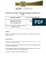 Reporte 3. Hidrolisis Enzimatica de Lipidos de La Leche