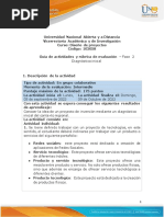 Guia de Actividades y Rúbrica de Evaluación - Unidad 1 - Fase 2 Diagnostico Inicial