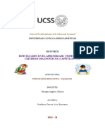 DIFICULTADES EN EL APRENDIZAJE (RESUMEN CAPÍTULOS 2 y 3) - Psicología Educativa 521