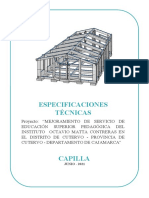 Especificaciones Técnicas Capilla