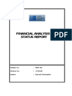 Financial Analysis Status Report: Module No.: MBA 401 Version No.: 1.0 Draft Author: Samuel Christopher